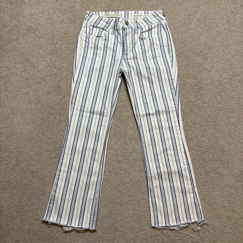 Pilcro and the Letterpress Jeans Womens 25 White Striped High Rise Anthropologie